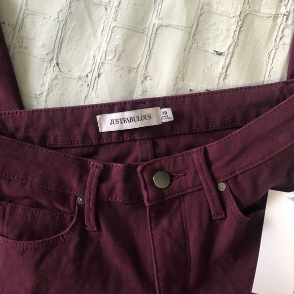 NWT! JustFab Eggplant Purple Skinny Jeans Size 28 - Picture 4 of 11